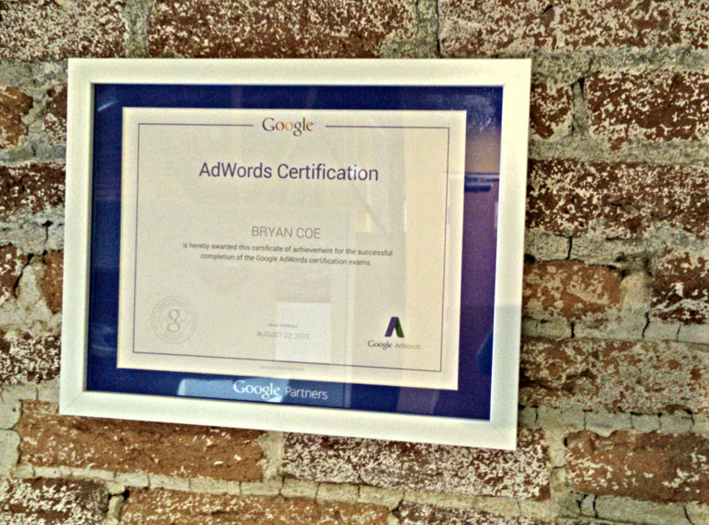 Bryan Coe Google AdWords Certificate unboxing - 3