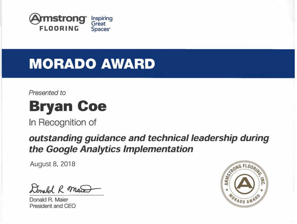 Bryan Coe Morado Award 2018